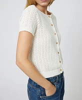 French Connection Women's Pointelle Button-Front Cardigan