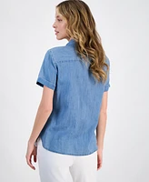 Nautica Jeans Women's Chambray Camp Shirt