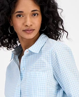 Nautica Jeans Women's Cotton Gingham Button-Front Shirt