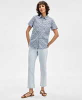 Nautica Jeans Women's Paisley-Print Cotton Camp Shirt