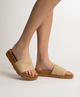 Journee Collection Women's Starr Slide Footbed Flat Sandals