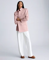Kenneth Cole Women's Satin-Twill One-Button Notch-Collar Jacket