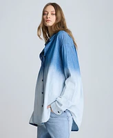 Kenneth Cole Women's Cotton Gradient-Dye Oversized Shirt