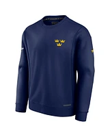 Fanatics Men's Athletic Navy Sweden 2025 4 Nations Face-Off Authentic Pro Fleece Pullover Sweatshirt