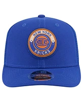 New Era Men's Blue New York Knicks Victory Grove Circle Patch 9SEVENTY Adjustable Hat