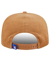 New Era Men's Tan Philadelphia 76ers Victory Grove Corduroy Sneaker Pin Golfer Adjustable Hat