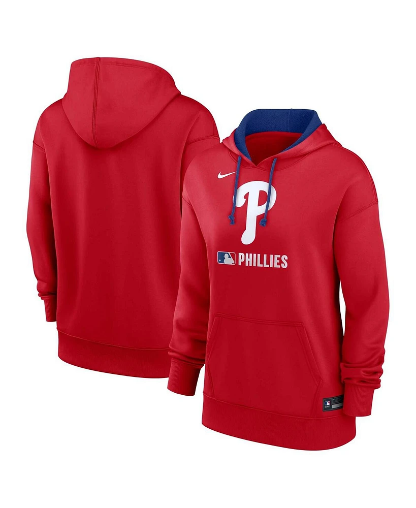 Nike Women's Red Philadelphia Phillies Authentic Collection Performance Pullover Hoodie