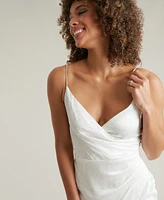 ivy + blu Women's Sparkle-Strap Side-Pleated Dress