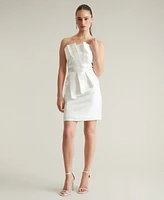 ivy + blu Women's Pleated Bustier Peplum Mini Dress