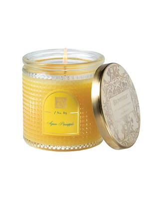 Aromatique Agave Pineapple Textured Glass Candle with Lid, 6 oz.