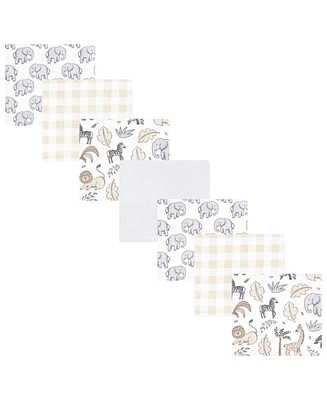 Hudson Baby Cotton Poly Flannel Receiving Blankets Bundle, Neutral Safari, One Size