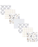 Hudson Baby Cotton Poly Flannel Receiving Blankets Bundle, Neutral Safari, One Size