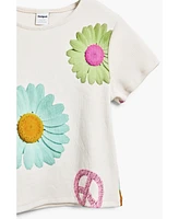 Desigual Girls Girls's Ribbed floral T-shirt