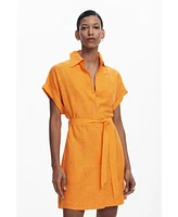 Desigual Women's Shirt dress with perforated hem