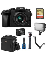 Panasonic Panasonic Lumix G7 4K Mirrorless Digital Camera Black with 14-42mm Lens, 16 Megapixel, Bundle with Marantz Microphone, Led Light, Joby Goril