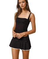 Edikted Womens Lesly Lacey Layered Corset