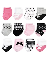 Little Treasure Baby Cotton Rich Terry Socks 24-Pack, Lady, 0-6 Months