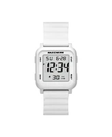 Skechers Women's Beckworth Digital, White Polycarbonate Watch