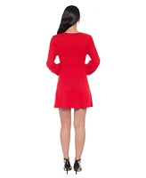 Bebe Women's Surplice Neck Flare Knit