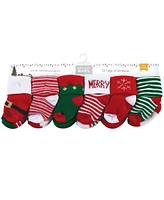 Hudson Baby Cotton Rich Terry Socks 24-Pack, 12 Days Of Christmas, 12-24 Months