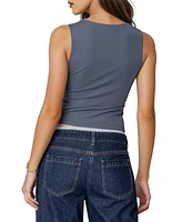 Edikted Womens Essy Square Neck Top