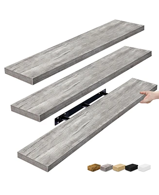 Sorbus 3 Pack 47 x 9.25 Inch Wall Mounted Floating Shelves - Stylish and Functional Storage