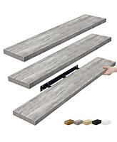 Sorbus 3 Pack 47 x 9.25 Inch Wall Mounted Floating Shelves - Stylish and Functional Storage