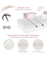 Gouun Kids Travel Portable Bed Side Sleeper Bassinet Crib with Carrying Bag