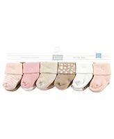 Hudson Baby Cotton Rich Baby Terry Socks 24-Pack, Pink Cheetah, 0-6 Months