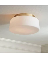 Possini Euro Buckley 13" Wide Warm Brass Drum Ceiling Light - Possini Euro Design