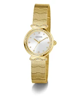 Guess Women's Analog Gold-Tone Steel Mesh Watch, 28mm