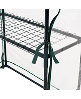 Deluxe Portable Walk-In Greenhouse with 4 Shelves - Rectangle Greenhouse for Vegetables with Roll-Up Door