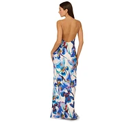 Adrianna by Papell Women's Printed Cowl Neck Sleeveless Gown