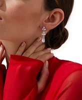 Eliot Danori Silver-Tone Cubic Zirconia Linear Drop Earrings, Exclusively at Macy's