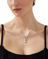 Eliot Danori Silver-Tone Cubic Zirconia Statement Necklace, 16" + 2" extender, Exclusively at Macy's