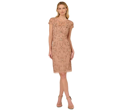 Adrianna Papell Women's Beaded Sheath Dress