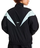 Reebok Women's Woven Crinkle Colorblocked Track Jacket