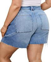 Good American Women's High-Rise 90s Raw-Edge Shorts