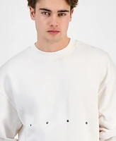 Hugo by Boss Men's Dutap Oversized-Fit Textured Palm Tree-Print Sweatshirt