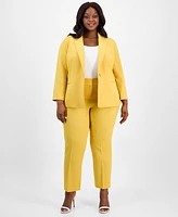 Kasper Plus 3/4-Sleeve Eyelet Blazer