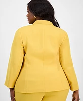 Kasper Plus 3/4-Sleeve Eyelet Blazer