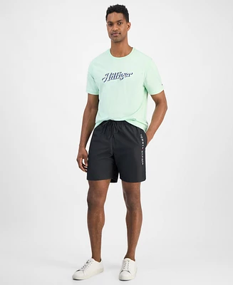 Tommy Hilfiger Men's Drawstring Logo 7" Swim Trunks