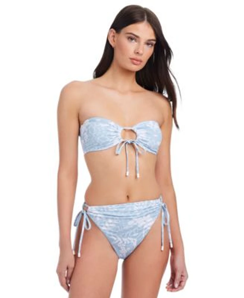 Sanctuary Womens In The Meadow Bandeau Tie Front Bikini Top Bottoms
