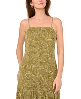 1.state Women's Printed Square Neck Sleeveless Maxi Dress