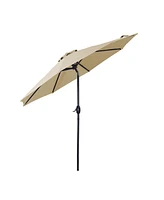 9 ft. Steel Market Outdoor Tilt Patio Umbrella in Blue