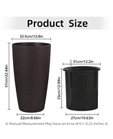 Modern Indoor/Outdoor Planter with Auto-Watering (22.5 inch, Brown, 2-Pack)