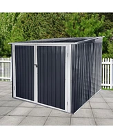 Bicycle Outdoor Steel Storage Shed, Stores 4 Bikes,Grey