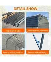 Metal Carport 11x19 Ft Heavy Duty with Galvanized Steel Roof