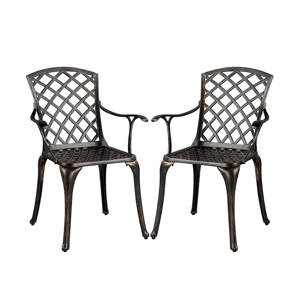 Yaheetech Set of 2 Outdoor Cast Aluminium Bistro Chairs