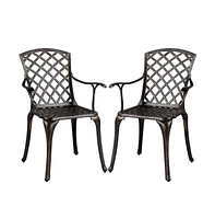 Yaheetech Set of 2 Outdoor Cast Aluminium Bistro Chairs